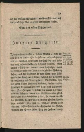 Zweyter Abschnitt