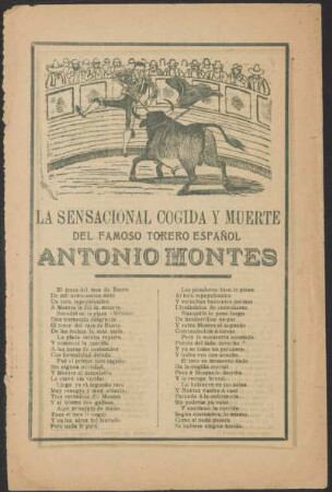 La sensacional cogida y muerte del famoso torero español Antonio Montes