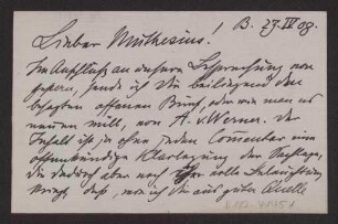 Schreiben an Hermann Muthesius (Brief)