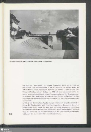 Lustschloss Pillnitz. Grosse Freitreppe an der Elbe