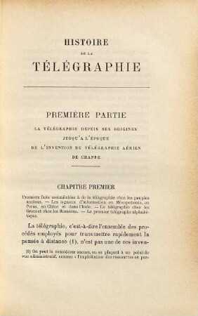 Histoire de la télégraphie en France : depuis ses origines jusqu'à nos jours