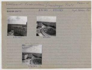 Straßenansichten. Berlin, Friedrichshain, Karl-Marx-Allee (vor 1961 Stalinallee)/ Strausberger Platz