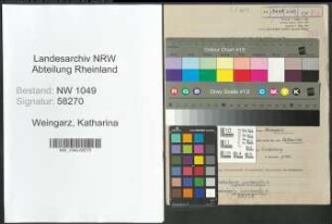 Entnazifizierung Katharina Weingarz , geb. 19.02.1897 (Lehrerin)