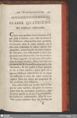 Classe Quatrieme. Des Substances inflammables