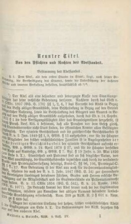 Neunter Titel. Von den Pflichten und Rechten des Adelstandes