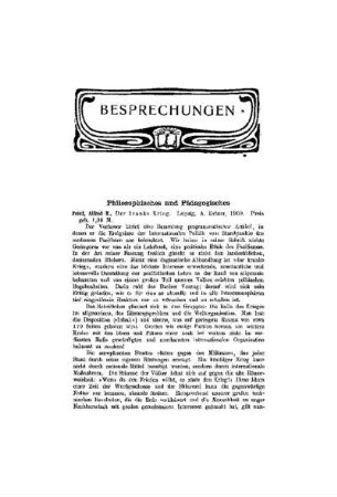 Besprechungen : Philosophisches und Pädagogisches