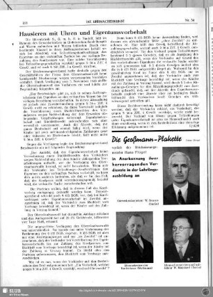 Hausieren mit Uhren und Eigentumsvorbehalt