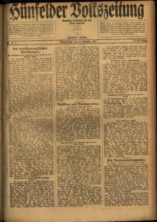 Ausgabe vom Mittwoch, den 15. Oktober 1919.