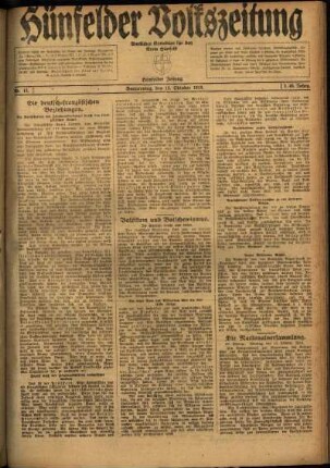 Ausgabe vom Mittwoch, den 15. Oktober 1919.