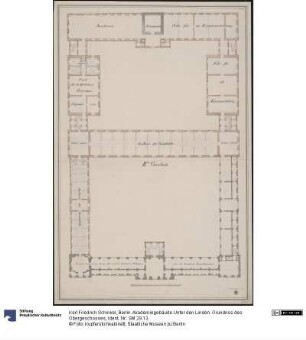 Berlin. Akademiegebäude Unter den Linden. Grundriss des Obergeschosses