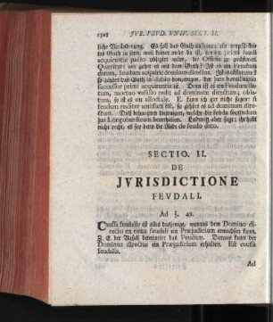 Sectio II. De Iurisdictione Feudali