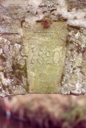 Brücke über die Werre / Detail, Jahreszahl 1820. Detmold. Volkhausenstr. Papierabzug