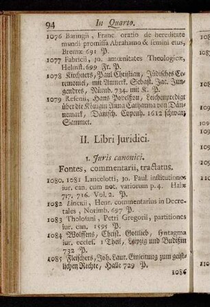 1. Juris canonici. - 4. Juris publici & Gentium scriptores.