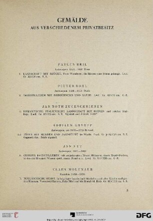 Gemälde aus verschiedenem Privatbesitz (Nr. 1-192)