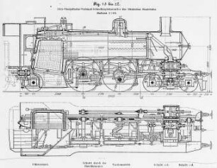 Vierzylinder-Verbund-Schnellzuglokomotive (2/5 gekuppelt) : Technikgeschichte | Industrie und Technik | Eisenbahnbetriebsmittel (Lokomotiven und Wagen)
