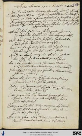 [fol. 173] Rektorat Jakob Christoph Helbling 1705/06