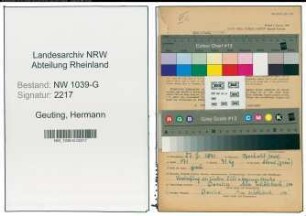 Entnazifizierung Hermann Geuting , geb. 27.01.1891 (Postassistent)