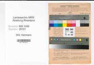 Entnazifizierung Hermann Will , geb. 21.06.1908 (Bauingenieur)