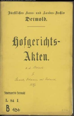 von dem Brinck, Frau zu Iggenhausen gegen Strunck, Ostmann und Helmich zu Wissentrup