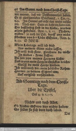 Am Sonntage nach dem Christ-Tage