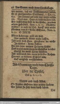 Am Sonntage nach dem Christ-Tage