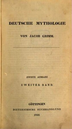 Deutsche Mythologie, 2