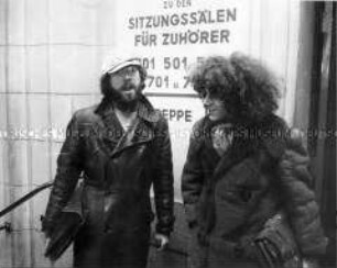 Fritz Teufel und Rainer Langhans im Moabiter Landgericht