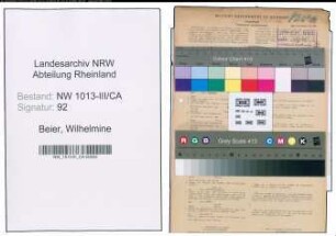 Entnazifizierung Wilhelmine Beier , geb. 21.07.1907 ()