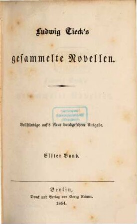 Ludwig Tieck's Schriften. 27, Gesammelte Novellen ; Bd. 11