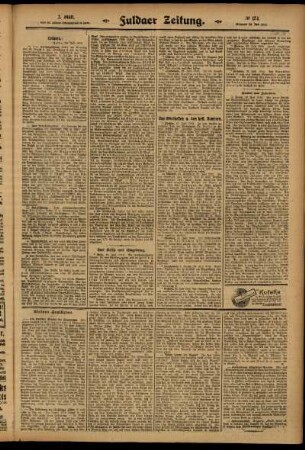 Zweite Ausgabe vom Mittwoch, den 30. Juli 1913.