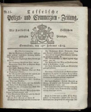 Nr. 15, Sonnabend den 19ten Februar. 1814