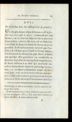 XVII. De la surface d'un bois distingué par sa grandeur.