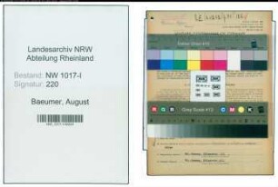 Entnazifizierung August Baeumer , geb. 31.03.1898 (Transport)