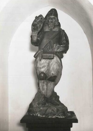 Bergmann mit Erztrog, aus dem Schönbergischen Hof, Freiberg, Kirchgasse 15