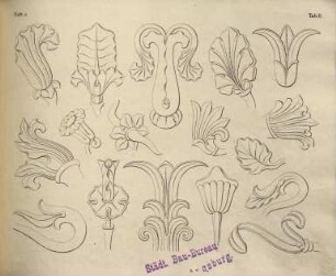 Hauptformen von Ornamenten in mittelalterlichem Style : in grossem Maasstabe gezeichnet und zusammengestellt, 2