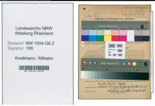 Entnazifizierung Wilhelm Koellmann , geb. 13.12.1870 (Kontrolleur)