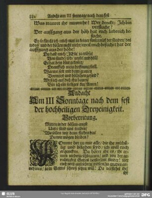 Andacht Am III Sonntage nach dem fest der hochheiligen Dreyeinigkeit