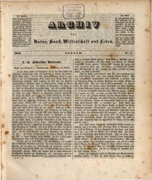 Archiv für Natur, Kunst, Wissenschaft und Leben. 1842 = Jg. 10