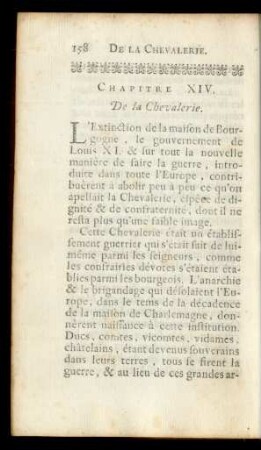 Chapitre XIV. De la Chevalerie.