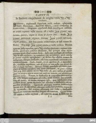 Caput II. In Bocharti coniecturam de origine vocis [...] retribuere.