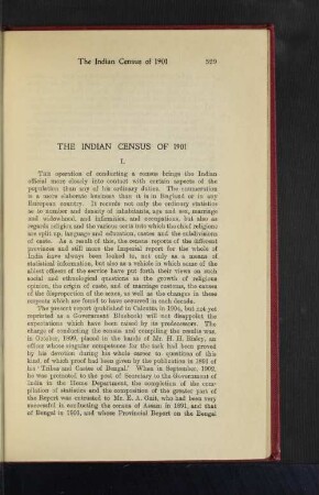 The Indian Census of 1901.
