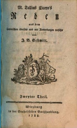 M. Tullius Cicero's Reden, Zweiter Theil