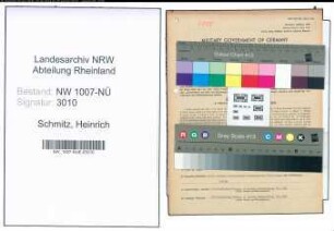 Entnazifizierung Heinrich Schmitz , geb. 04.05.1903 (Arbeiter)