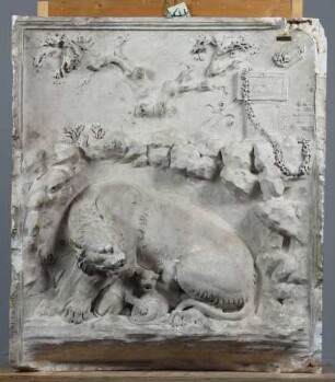Relief mit Löwin in einer Felsgrotte (Brunnenrelief Grimani)