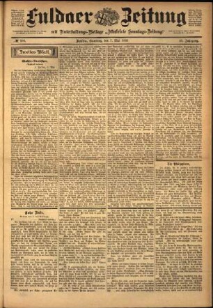 Zweite Ausgabe vom Samstag, den 07. Mai 1898.
