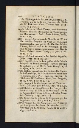 603, Histoire de l´Amérique Méridionale