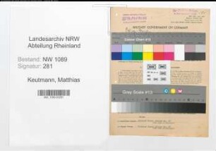 Entnazifizierung Matthias Keutmann , geb. 28.01.1913 (Polizeibeamter)