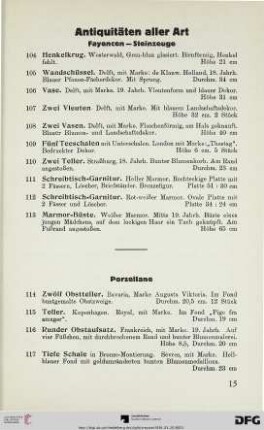 Antiquitäten aller Art (Nr. 104-178)