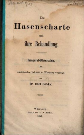 Die Hasenscharte und ihre Behandlung