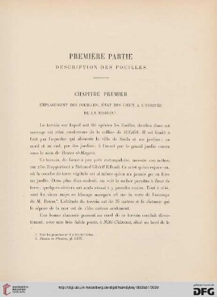 Première Partie: Description des fouilles